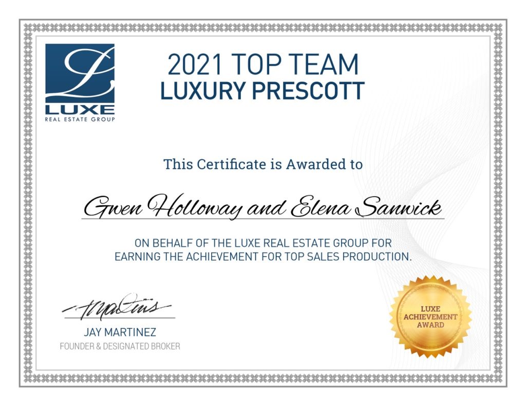 Luxury Prescott Top Luxe Team 2021